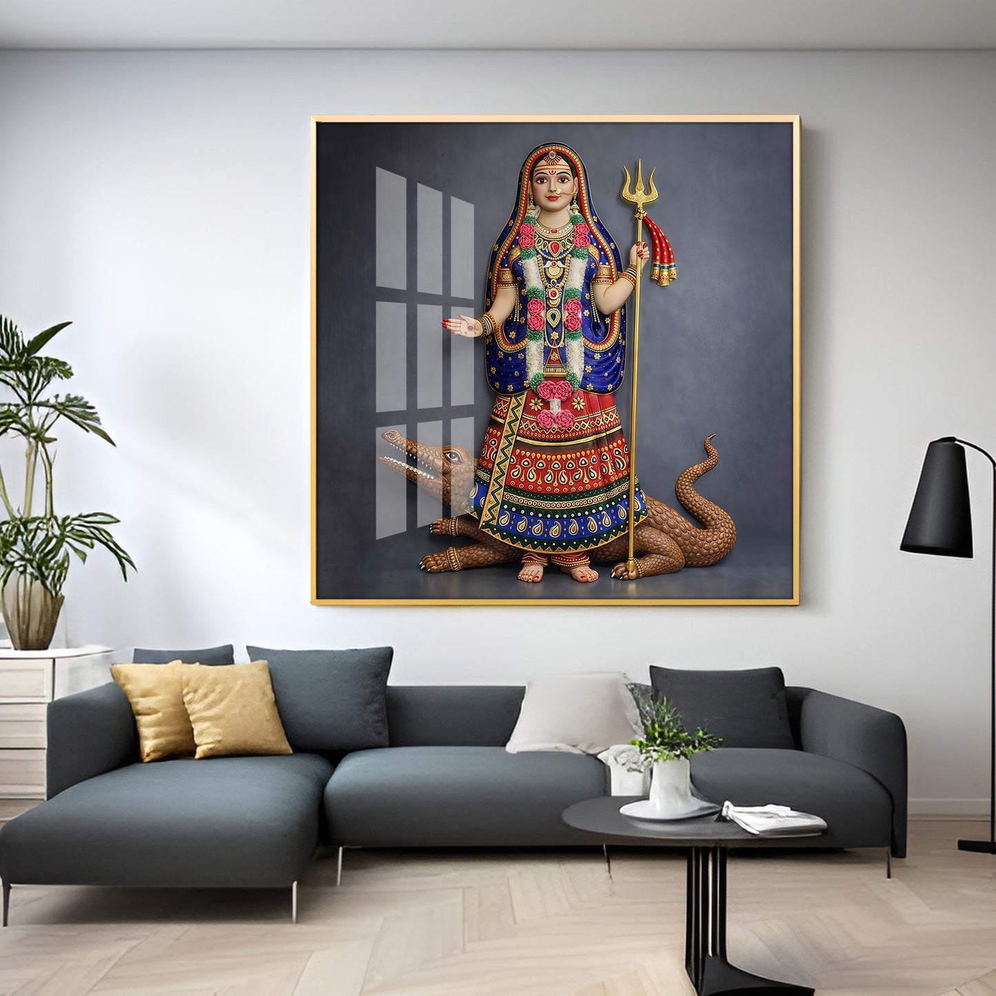 Goddess Khodiyar Maa Premium Acrylic Square Wall Art