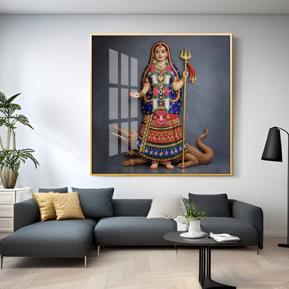Goddess Khodiyar Maa Premium Acrylic Square Wall Art