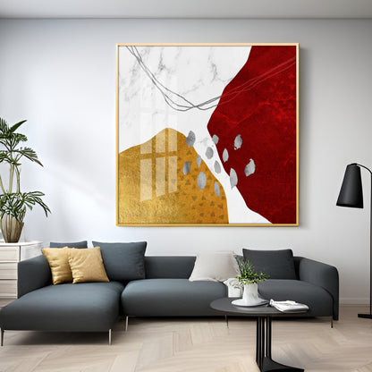 Crimson Elegance Premium Acrylic Square Wall Art