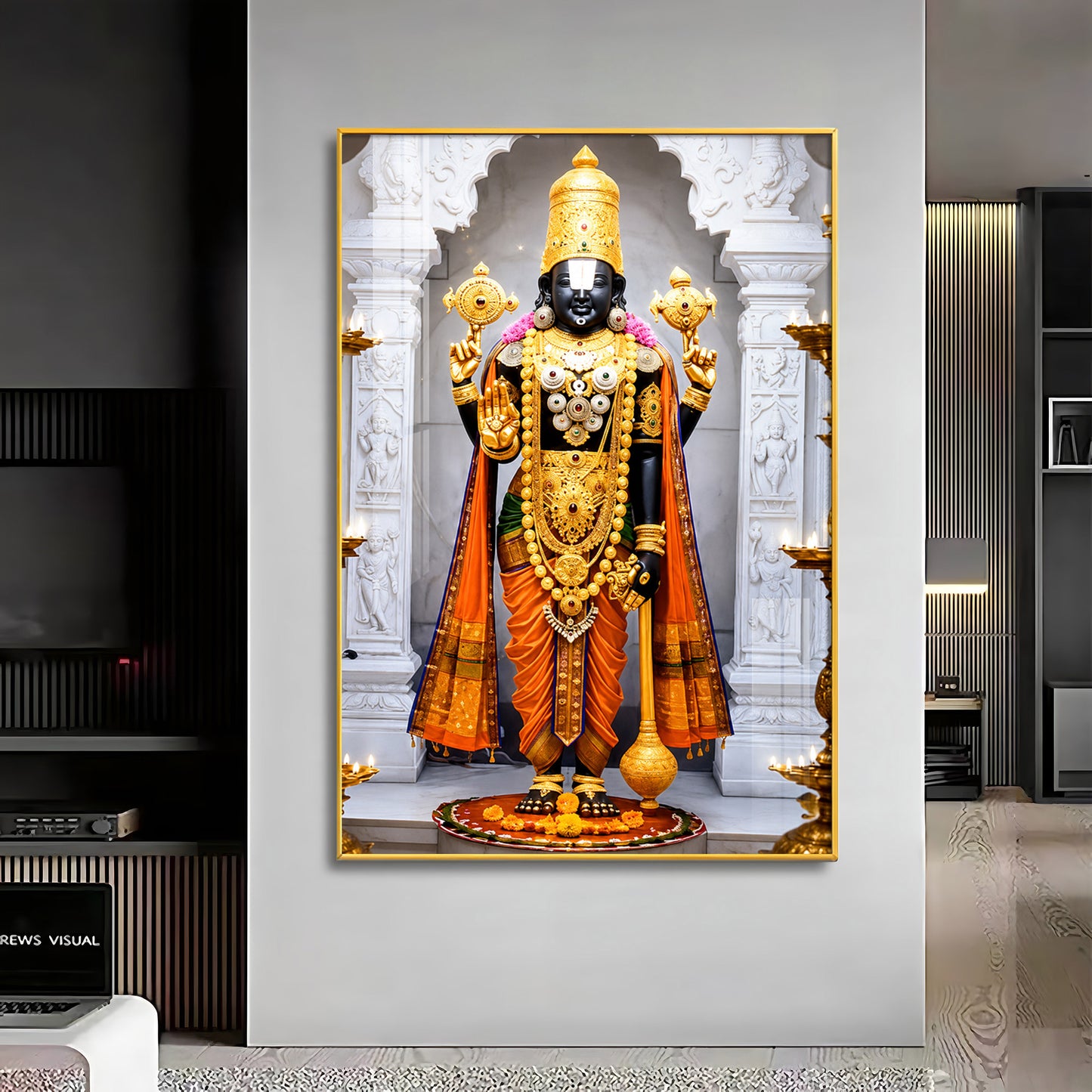 Divine Lord Tirupati Balaji Premium Acrylic Vertical Wall Art