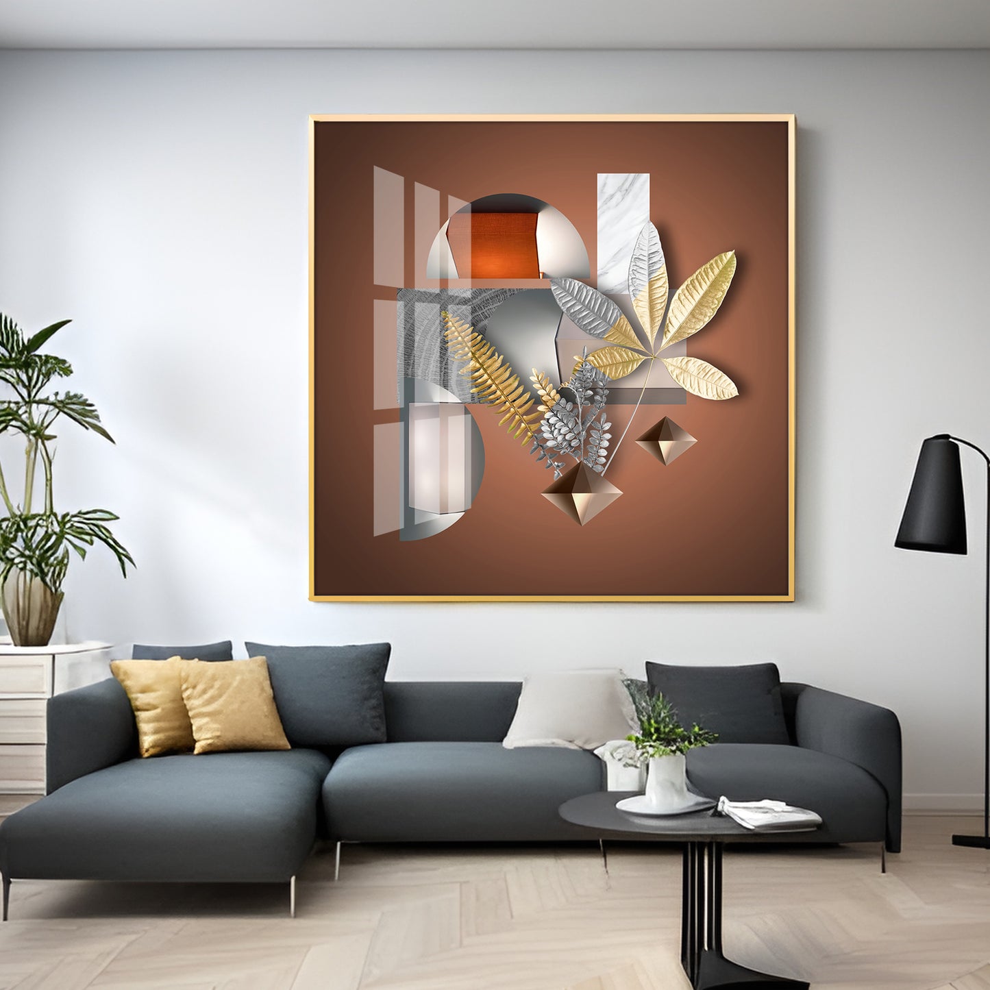 Nature's Luxe Harmony Premium Acrylic Square Wall Art