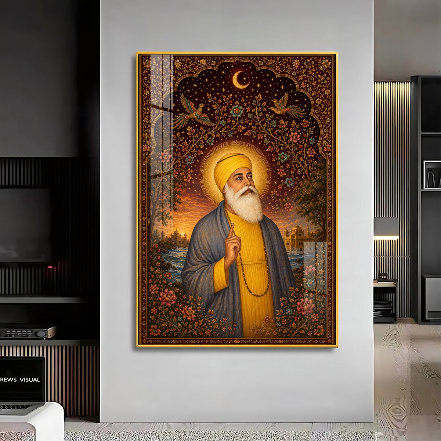 Guru Nanak Dev Ji Spiritual Grace Premium Acrylic Vertical Wall Art