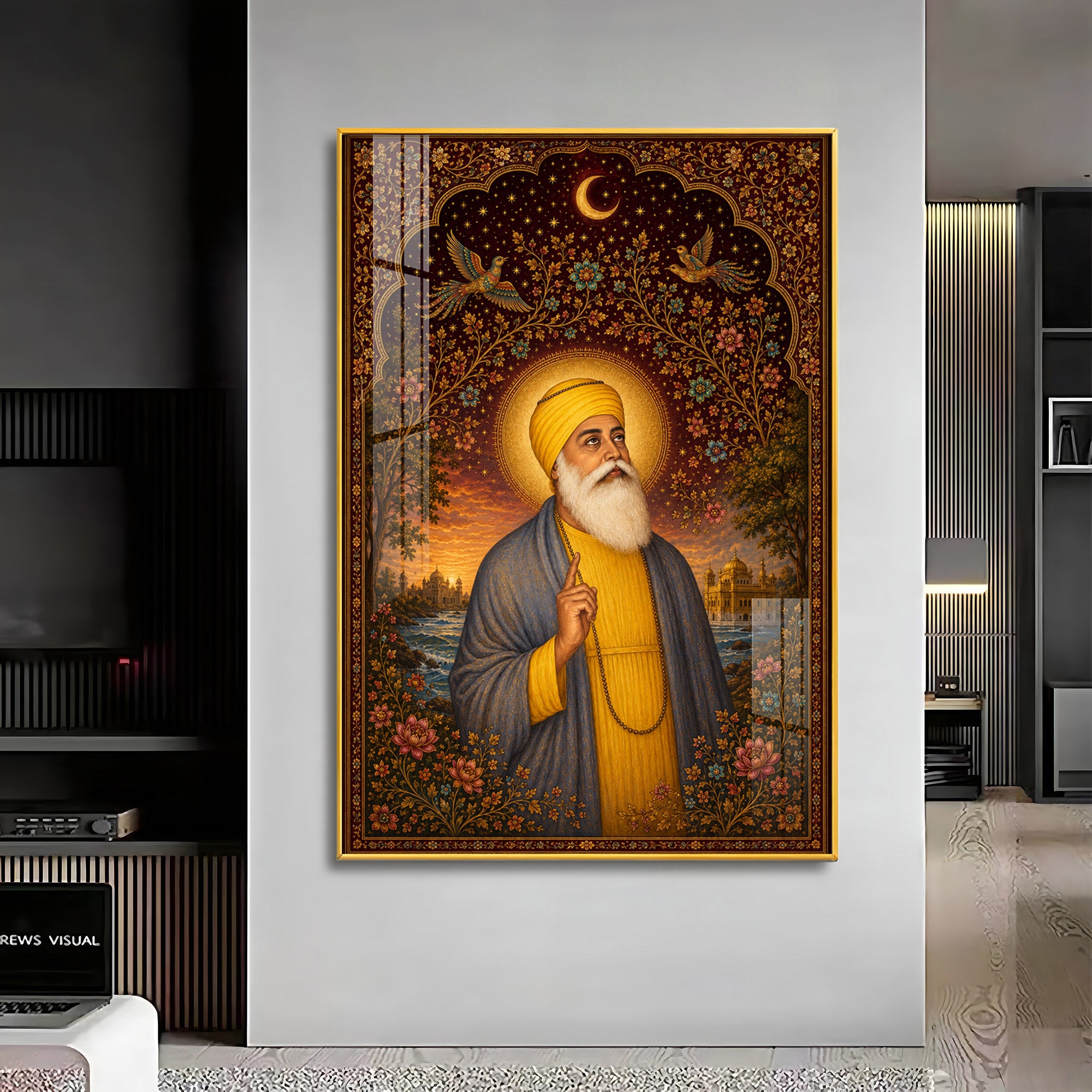 Guru Nanak Dev Ji Spiritual Grace Premium Acrylic Vertical Wall Art