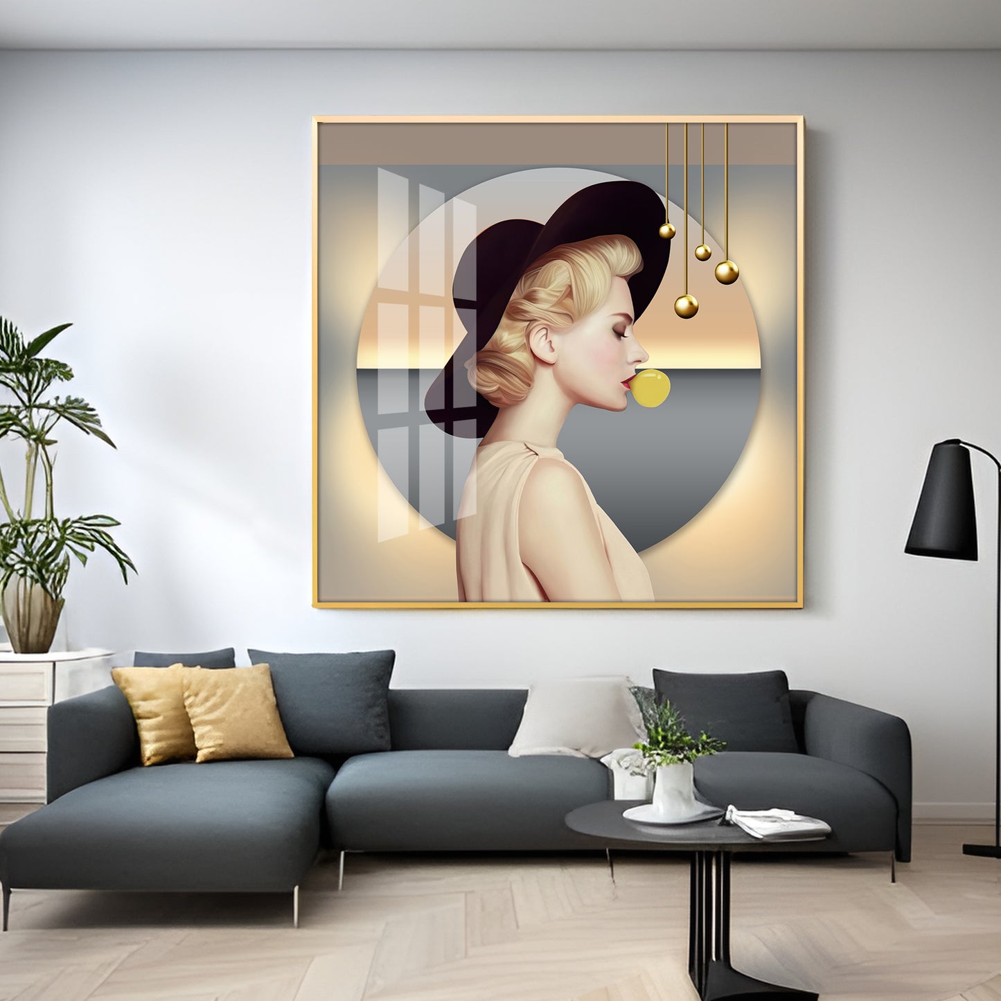 Modern Lady Premium Acrylic Square Wall Art