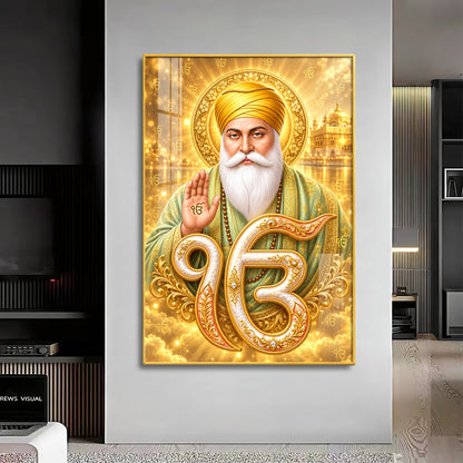 Divine Sri Guru Nanak Dev Ji Premium Acrylic Vertical Wall Art