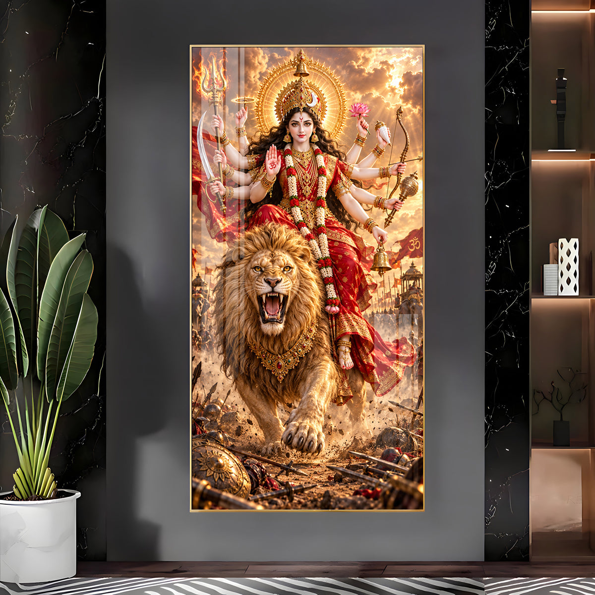 Maa Chandraghanta Premium Acrylic Vertical Wall Art