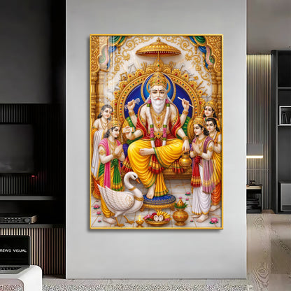 Divine Lord Vishwakarma Premium Acrylic Vertical Wall Art