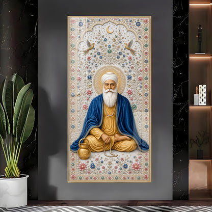 Holy Guru Nanak Dev Ji Premium Acrylic Vertical Wall Art