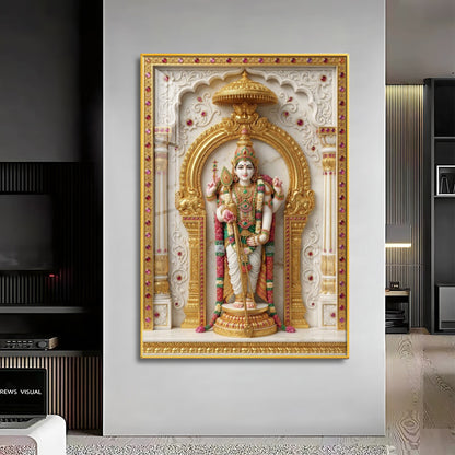 Lord Murugan Ji Premium Acrylic Vertical Wall Art