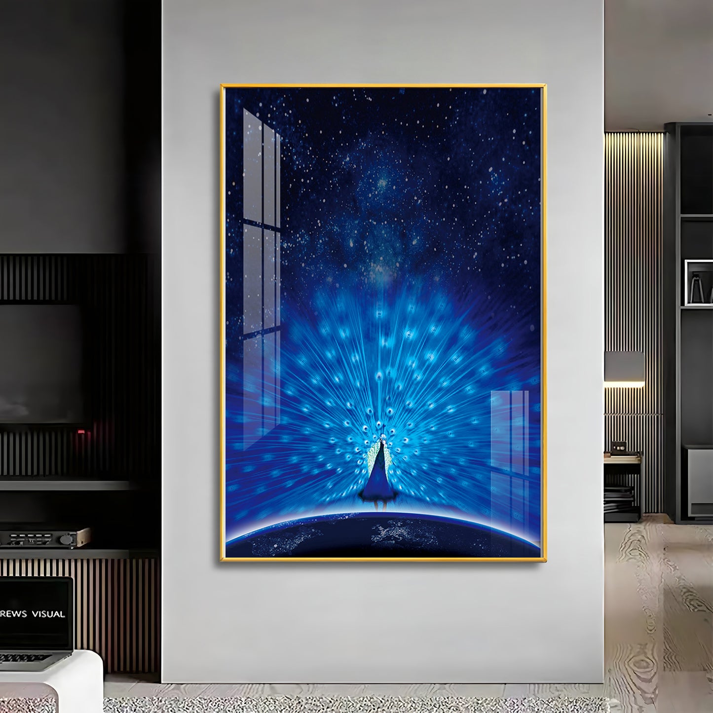 Mystic Peacock Premium Acrylic Vertical Wall Art