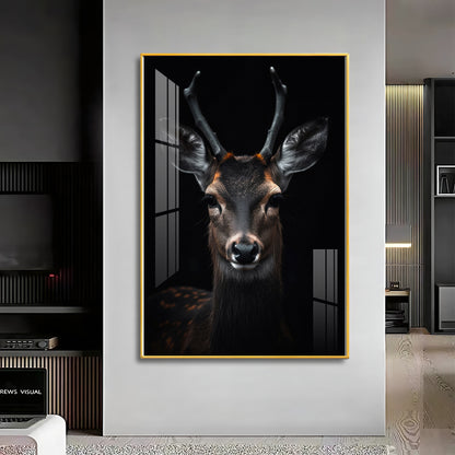 Sambar Deer Premium Acrylic Vertical Wall Art