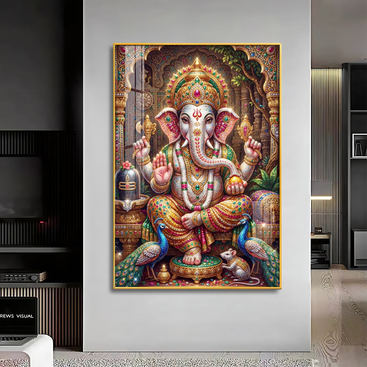 Hindu God Ganpati Ji Premium Acrylic Vertical Wall Art