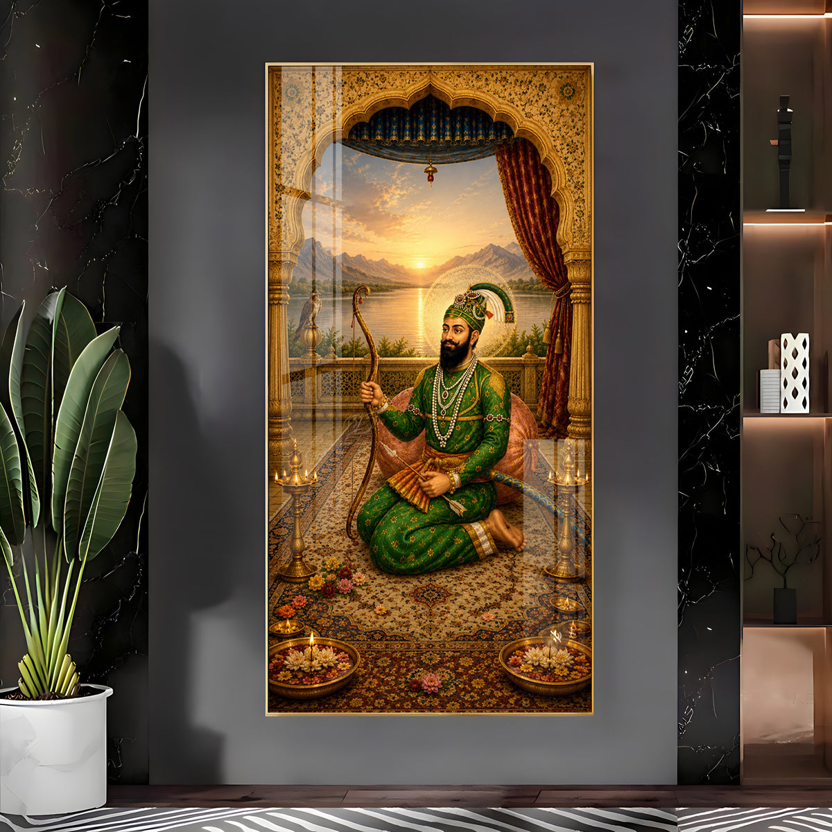Sacred Guru Gobind Singh Ji Royal Courtyard Premium Acrylic Vertical Wall Art