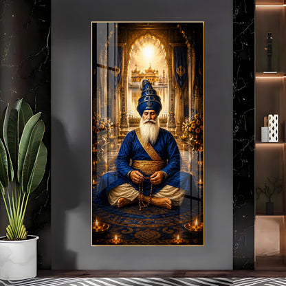 Divine Baba Deep Singh Ji Premium Acrylic Vertical Wall Art