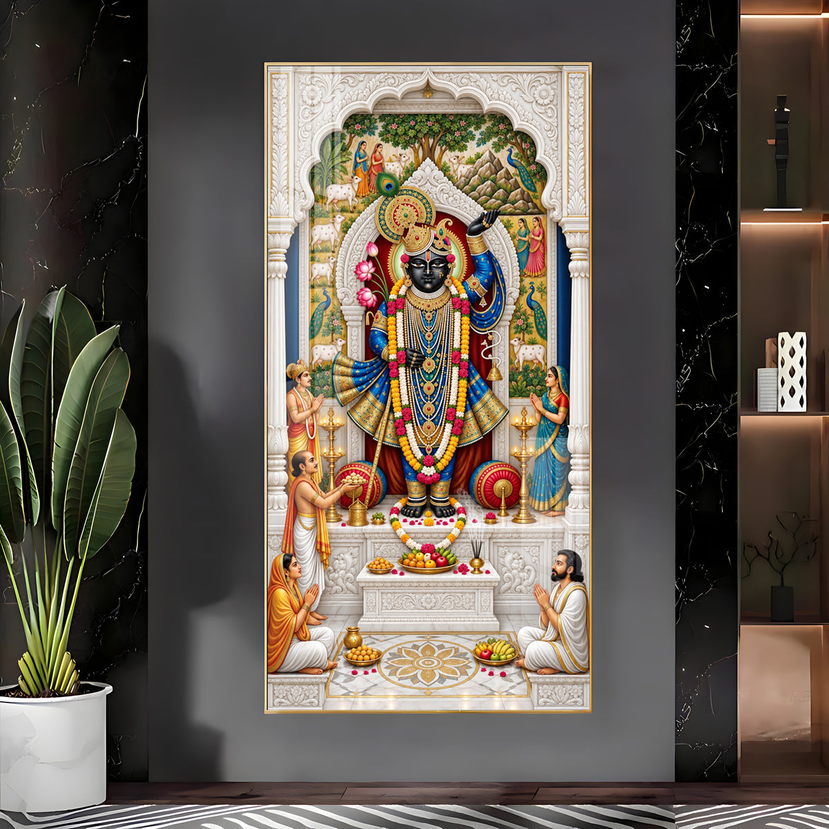 Divine Shrinathji Premium Acrylic Vertical Wall Art