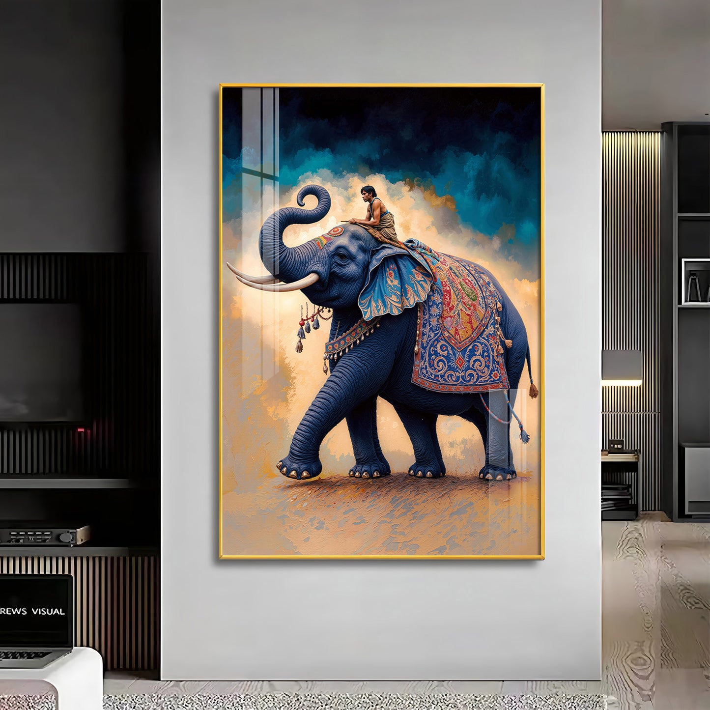 Decorated Asian Elephant Premium Acrylic Wall Art