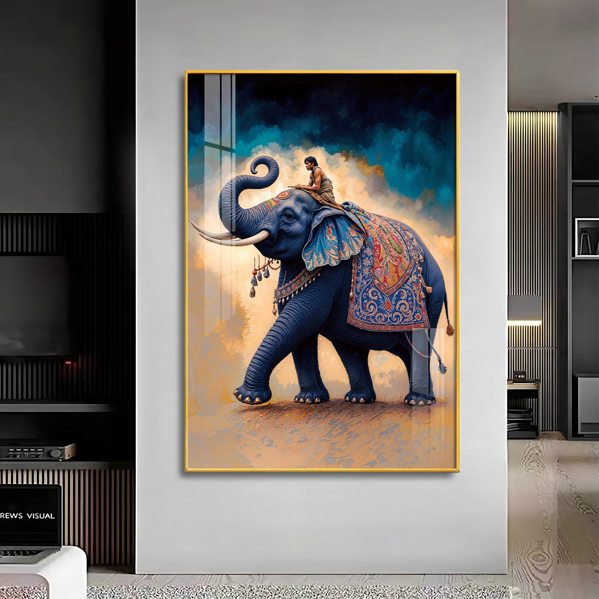 Decorated Asian Elephant Premium Acrylic Wall Art