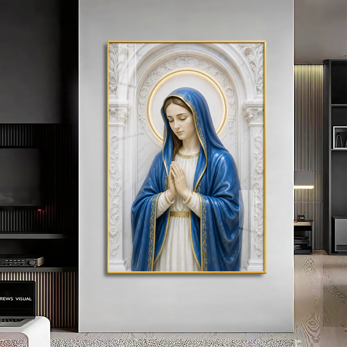 Praying Mother Mary Premium Acrylic Vertical Wall Art