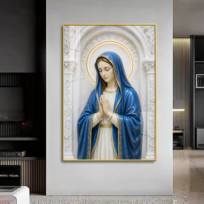 Praying Mother Mary Premium Acrylic Vertical Wall Art
