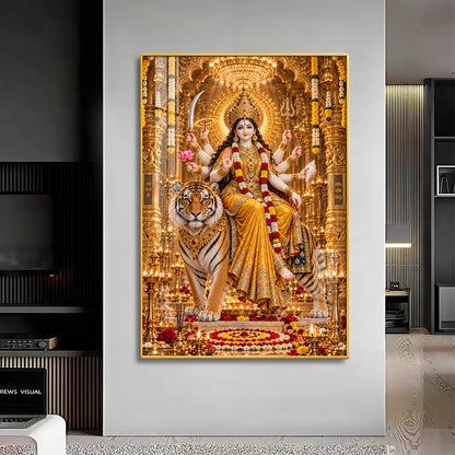 Sherawali Maiya Premium Acrylic Vertical Wall Art