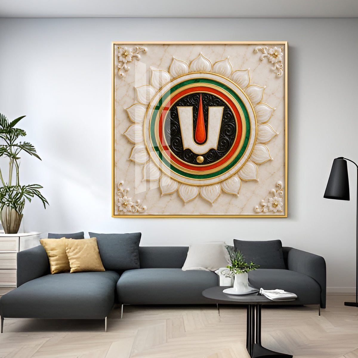 Sacred Thiruman Namam Premium Acrylic Square Wall Art