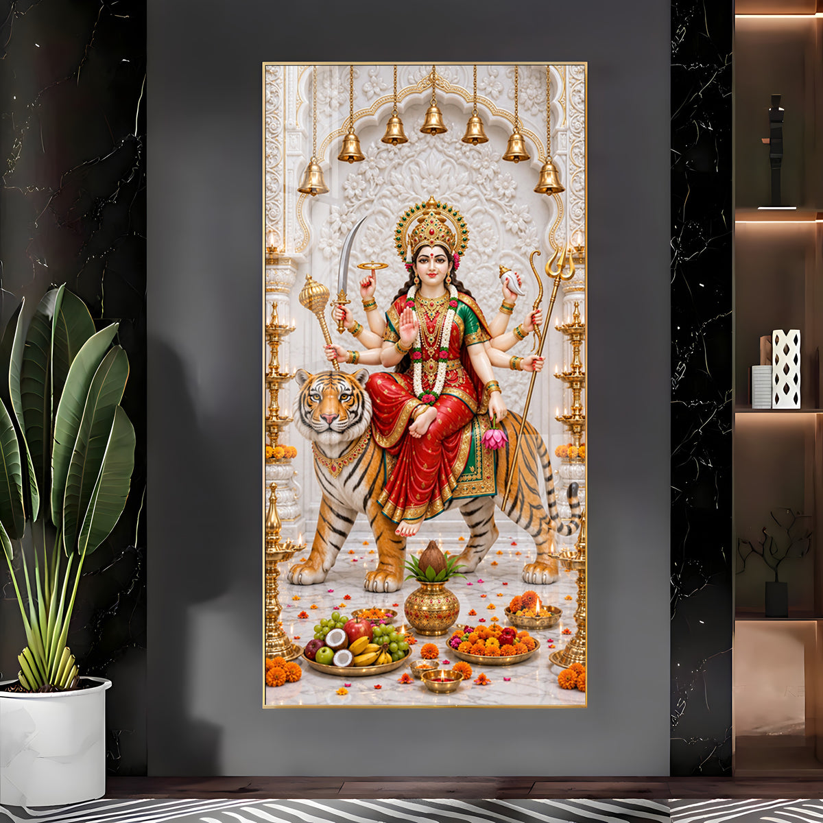 Holy Durga Mata Premium Acrylic Vertical Wall Art