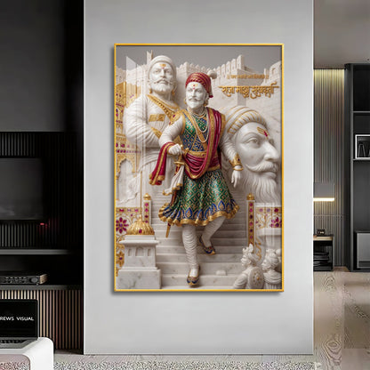 Shivaji Maharaj Premium Acrylic Vertical Wall Art