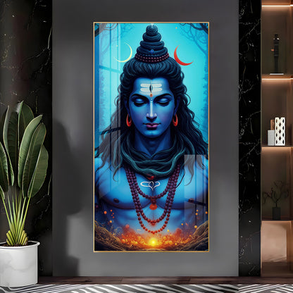 Lord Shiva Premium Acrylic Vertical Wall Art