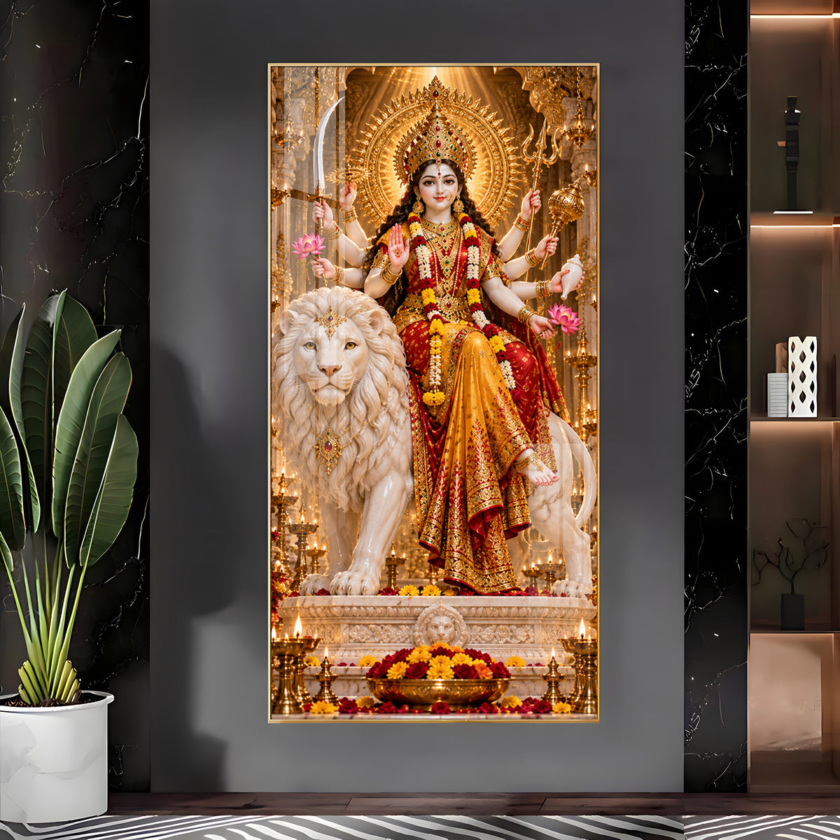 Maa Mahagauri Premium Acrylic Vertical Wall Art