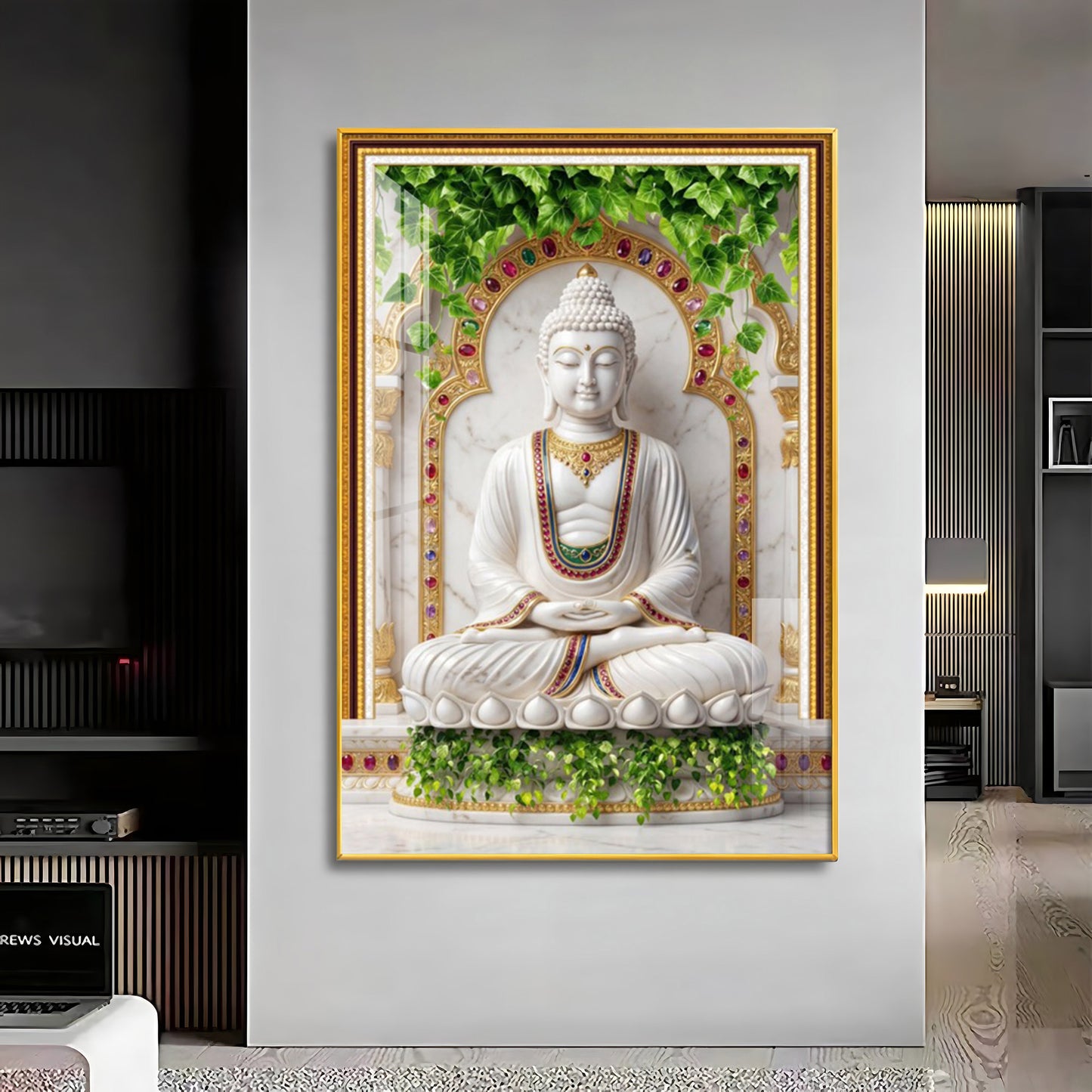 Spiritual Meditating Buddha Premium Acrylic Vertical Wall Art