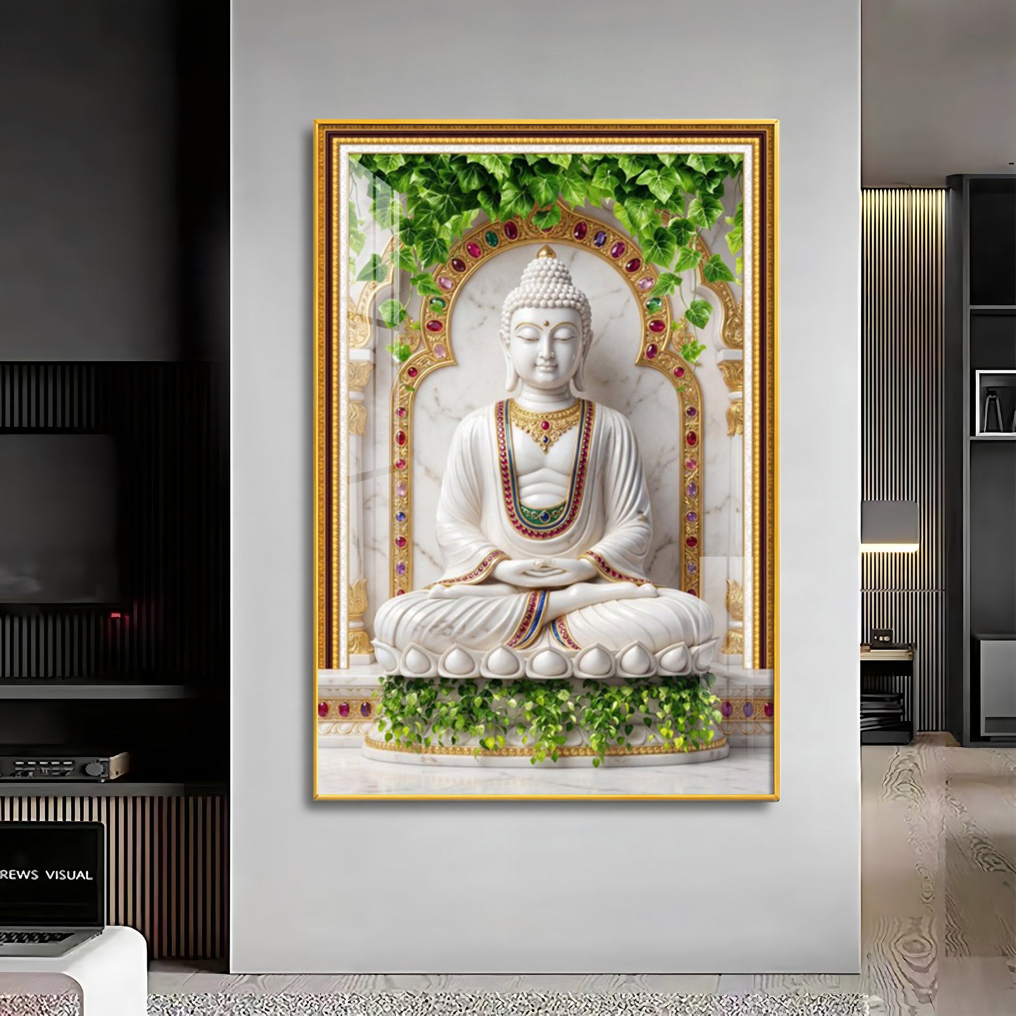 Spiritual Meditating Buddha Premium Acrylic Vertical Wall Art