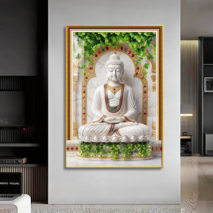 Spiritual Meditating Buddha Premium Acrylic Vertical Wall Art