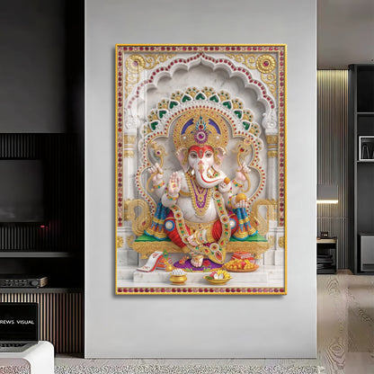 Mangal Murti Ganesh Ji Premium Acrylic Vertical Wall Art