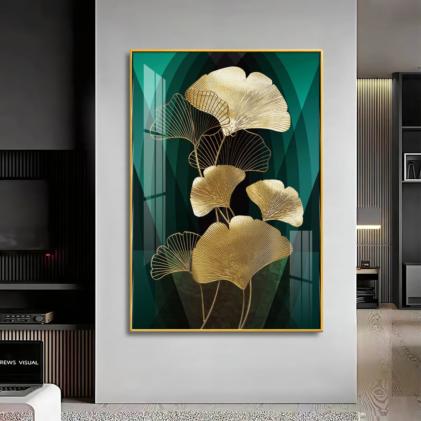 Gold Leaf Serenity Premium Acrylic Vertical Wall Art