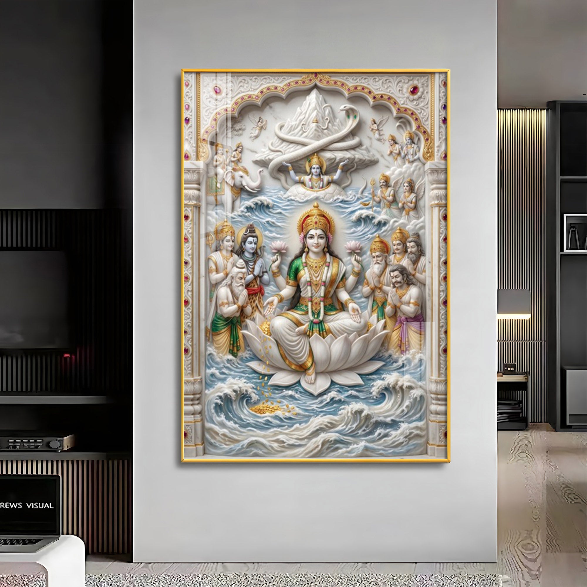 Daughter Of The Ocean Shri Lakshmi Premium Acrylic Vertical Wall Art