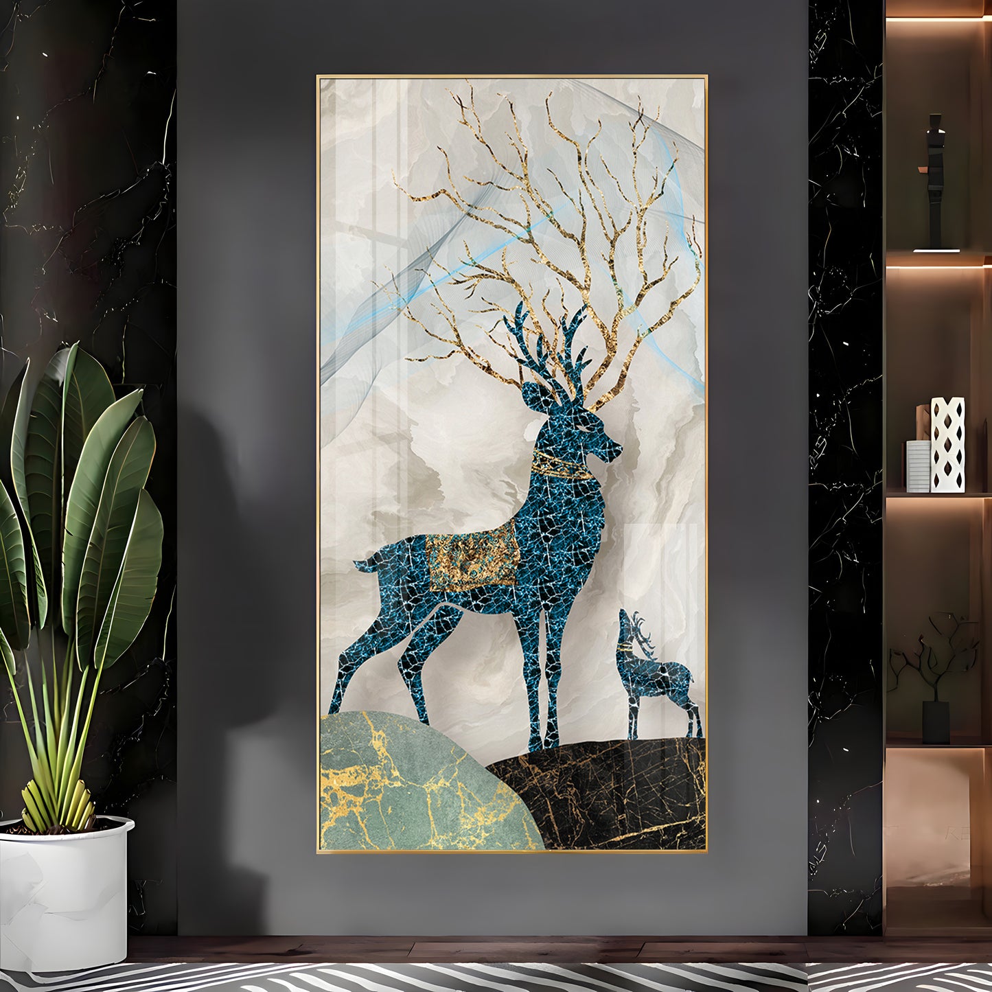 Pair Of Two Deer Premium Acrylic Vertical Wall Art