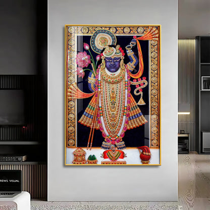 Lord Shrinathji Premium Acrylic Vertical Wall Art