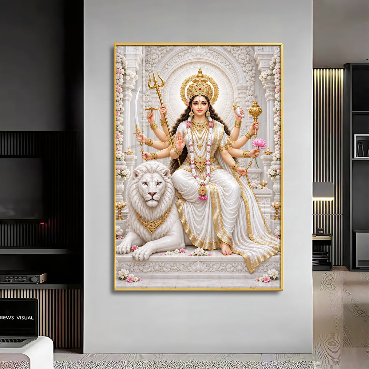 Mata Sherawali Premium Acrylic Vertical Wall Art