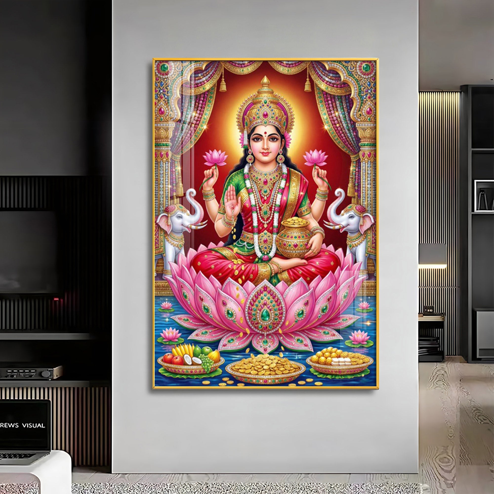Goddess Mahalakshmi Premium Acrylic Vertical Wall Art