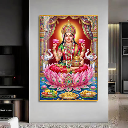 Goddess Mahalakshmi Premium Acrylic Vertical Wall Art