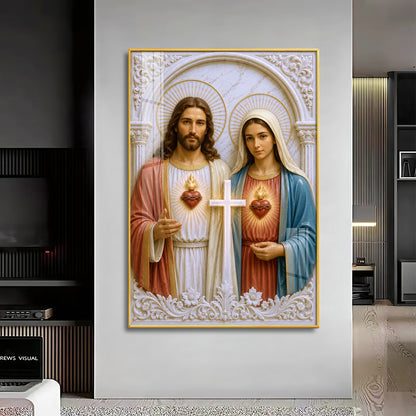 Divine Jesus & Mother Mary Premium Acrylic Vertical Wall Art