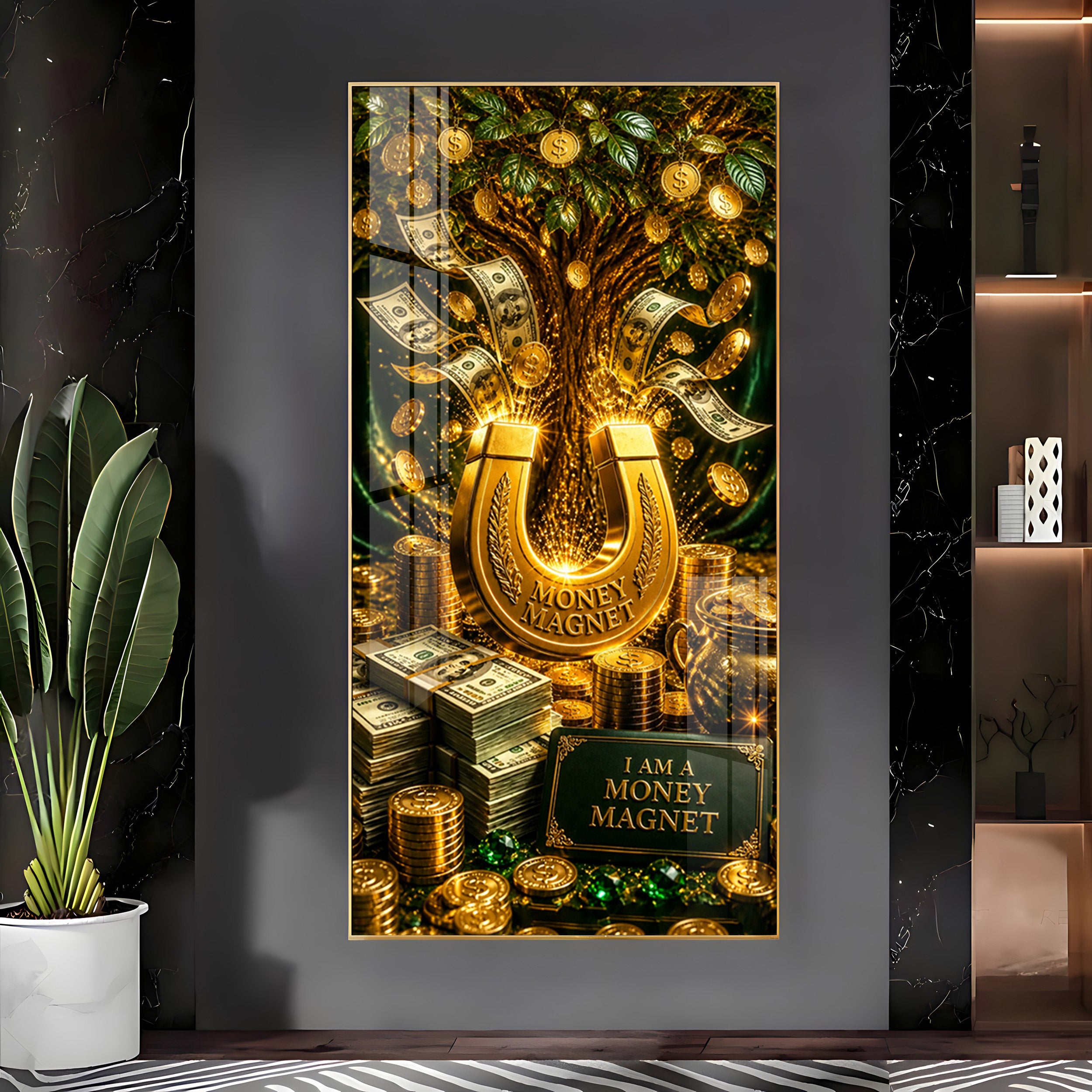 Money Magnet Premium Acrylic Vertical Wall Art