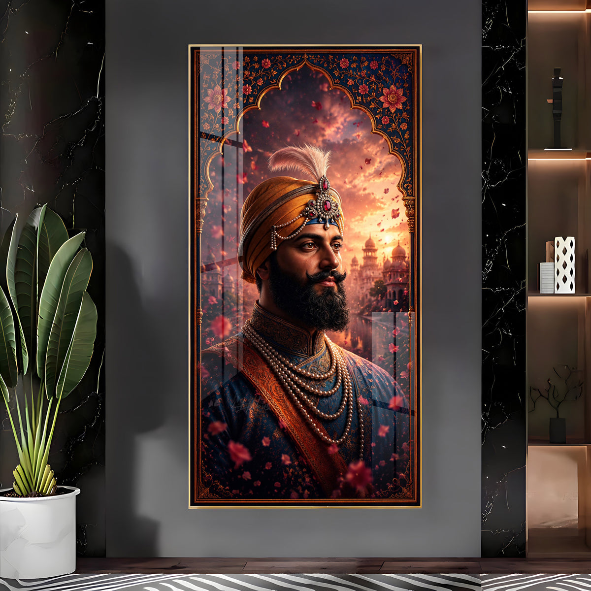 Divine Tenth Sikh Guru Gobind Singh Ji Premium Acrylic Vertical Wall Art