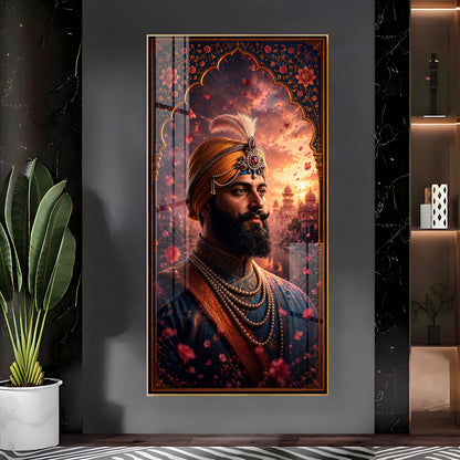 Divine Tenth Sikh Guru Gobind Singh Ji Premium Acrylic Vertical Wall Art