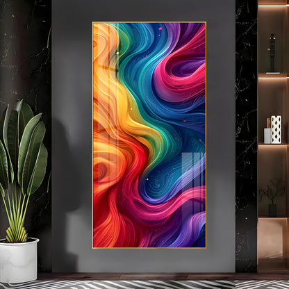 Color Swirl Abstract Premium Acrylic Vertical Wall Art