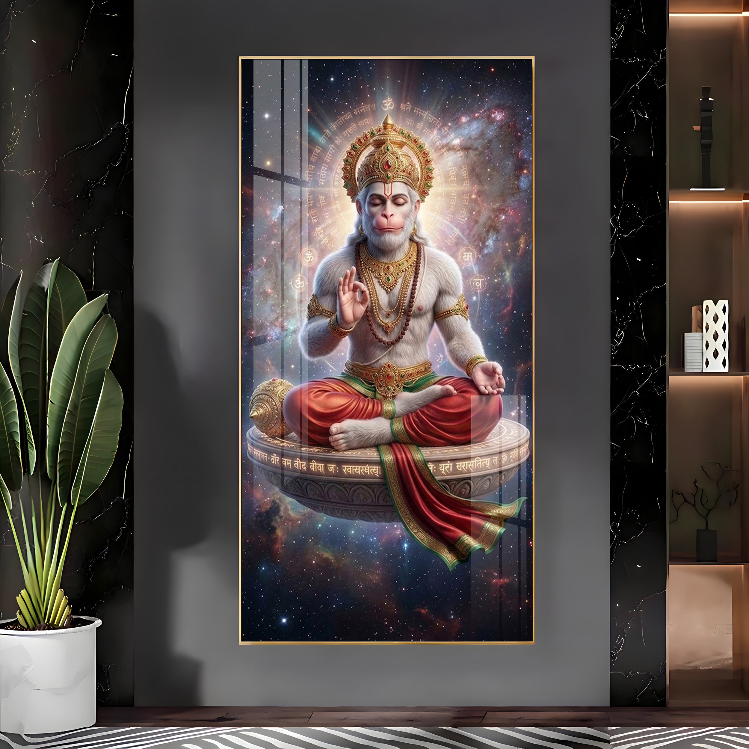Hanuman in the Cosmos Premium Acrylic Vertical Wall Art