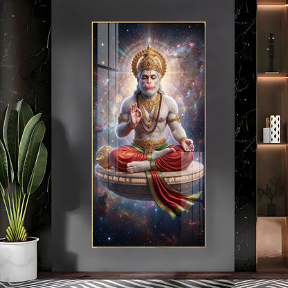 Hanuman in the Cosmos Premium Acrylic Vertical Wall Art