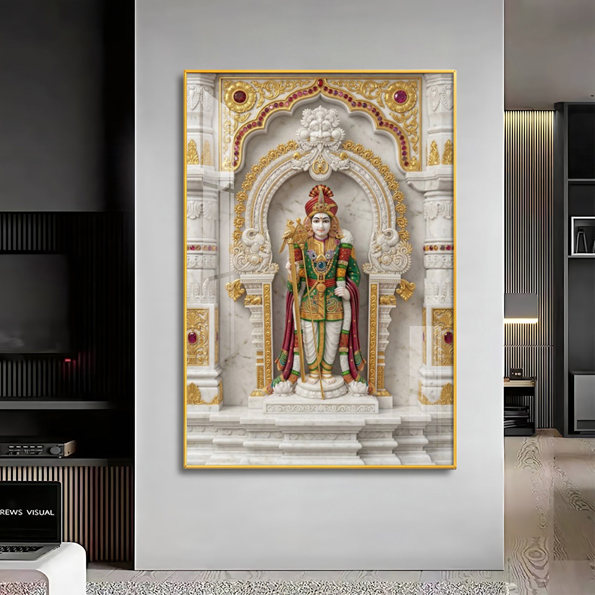 Lord Subramanya Premium Acrylic Vertical Wall Art