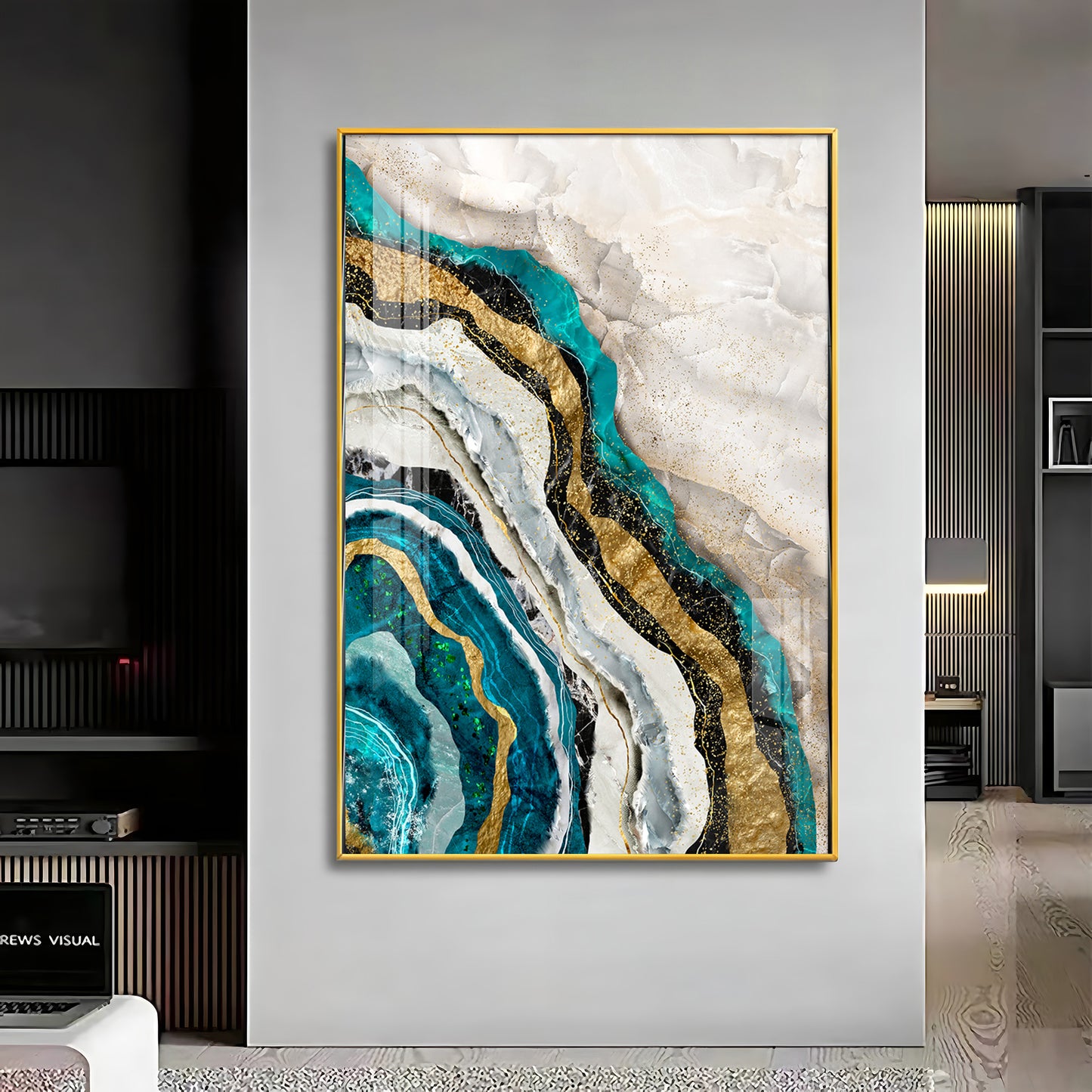 Timeless Striped Elegance Premium Acrylic Vertical Wall Art