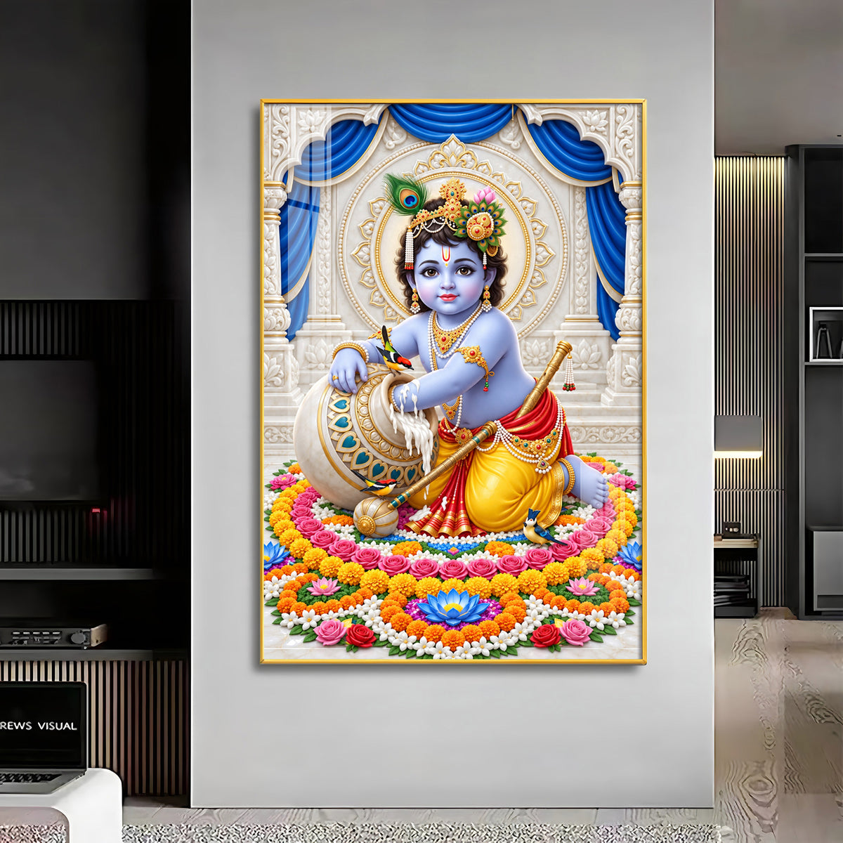 Joyful Bal Gopal Premium Acrylic Vertical Wall Art